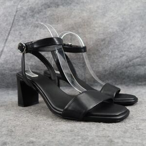 Nordstrom Shoes Womens 10 Sandals Block Heel Ankle Strap Dressy Career Black